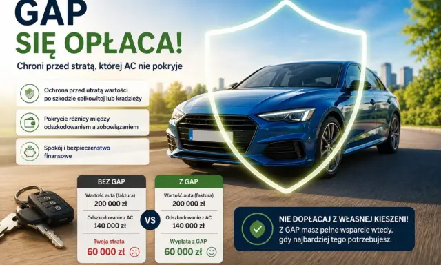 Co to jest GAP? Ubezpieczenie chroniące przed utratą wartości auta po szkodzie całkowitej lub kradzieży, zapewniające spokój finansowy.