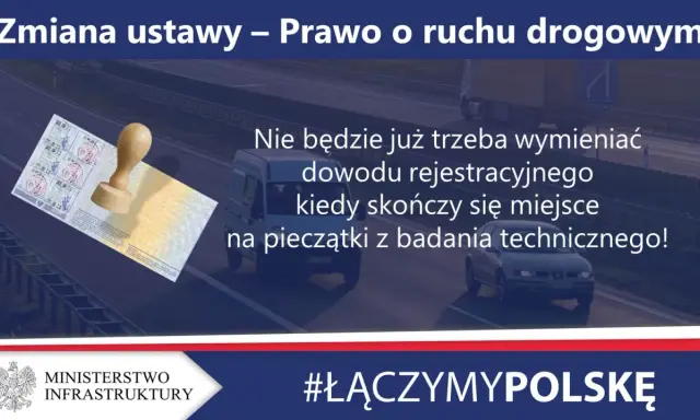 Zmiana prawa: brak miejsca na pieczątki w dowodzie rejestracyjnym nie będzie już powodem do jego wymiany.
