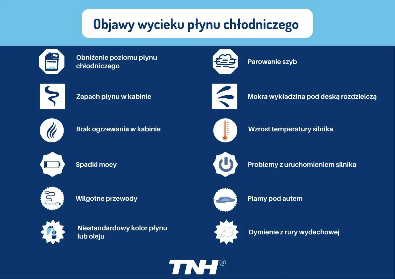 Nietypowy kolor płynu chłodniczego lub oleju może świadczyć o jego wycieku. Sprawdź objawy, takie jak plamy pod autem czy dymienie.